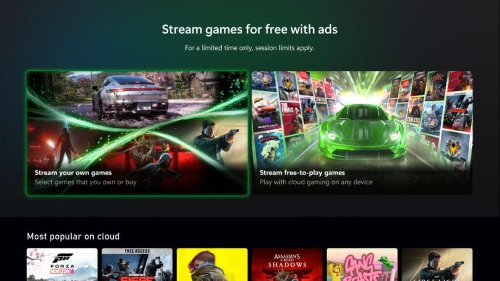 Microsoft testa Xbox Cloud Gaming com anúncios em plano gratuito